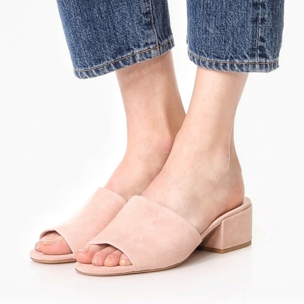 🌸 Vince | Suede Light Pink Mules size 9